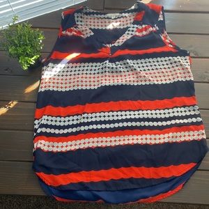 Pleione Flowy Top Blouse V neck Size Small